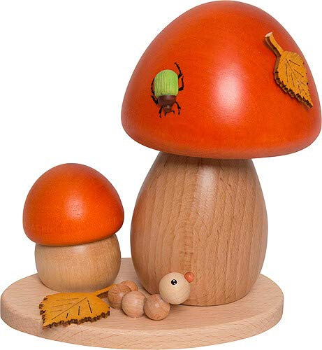 Kuhnert Drechslerei Rauchfigur, Räucherfigur - Rauchpilz - ca. 14 cm - Made in Germany (Rotkappe)
