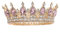 FORSEVEN Königin Krone Strass Hochzeit Kronen und Diademe für Frauen Kostüm Party Haarschmuck Prinzessin Geburtstag Krone Kristall Brautkrone, Goldfarben/Pink, 4.8x2.1 Inch (Pack of 1)