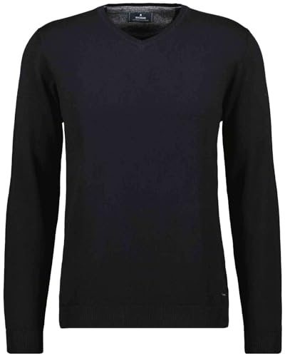 RAGMAN Herren Strickpullover mit V-Ausschnitt, Baumwolle/Kaschmir Schwarz-009, 4XL