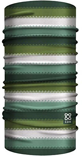 Club of Heroes Ringel Bandana 25 x 50 cm, nahtloses Multifunktionstuch aus weicher Mikrofaser/atmungsaktiv Schlauchschal Halstuch Mundschutz Schal Tuch/geringelt Farbstreifen gestreift (Oliv-Grün)