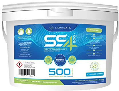 SS4 500 Multi-Purpose Wet Wipes/Fast Acting/Lemon Scented / 500 Large sheets per roll