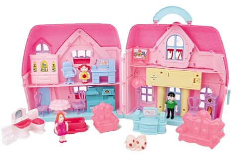 TOYANDONA 1 Set Toddler Dollhouse Toys Toy House with Musical Pretend Play Dollhouse Furniture Set for Toddler and Kids