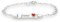 LaraZeidler Berlin Armband Damen mit Gravur Identarmband Herz Rot 925 Silber personalisiert Wunschgravur auf Vorder und Rückseite