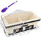 Rechteckig Yakatori Holzkohlegrill, Japanisch Keramischer Ton Hibachi BBQ Tischgrill Japanisch Tragbar Camping Holzkohlekocher Herd Mit Food Tong (Beige)