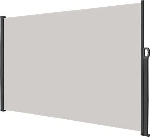 Aufun Seitenmarkise Alu ausziehbar Blickdicht Sonnenschutz mit Wandhalterung Sichtschutz Markise für Balkon, Terrasse, Garten - Grau,160 x 300 cm