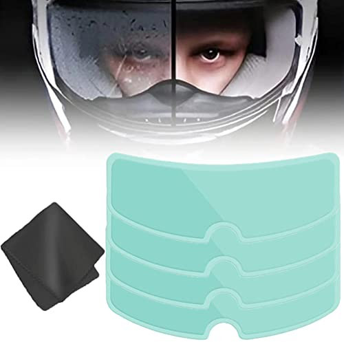 4 Pièces Casque Anti Buée Film, Film Protecteur Casque Moto, Film Anti Buée Universel, avec Forfait D'installation, Chiffon Lunettes, pour Casque Moto, Visière Anti Buée, Lunettes Visière