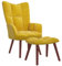 vidaXL Relaxsessel mit Hocker Sessel Fernsehsessel Polstersessel Polsterstuhl Relaxstuhl Loungesessel Armsessel Ohrensessel Senfgelb Samt