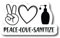 Magnet PLS1006 Peace Love Sanitize, 12,7 x 7,6 cm, für Auto, LKW, Van, Laptop, Stoßstangenfenster, 2er-Pack