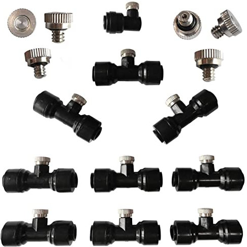 10 ugelli nebulizzatori fredda da 1/4 (Adatto 6 mm) con attacco rapido per ugello nebulizzatore giardino acqua per esterni, patio, giardino, trampolino, ombrello, umidificazione freddo
