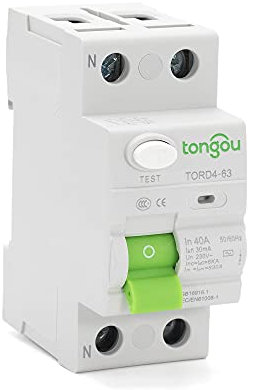 Disjoncteur,Disjncteurs éLectriques 2P 16A 63A 10mA 30mA 100mA 6KA RCCB RCD 230V Disjoncteur à courant résiduel électromécanique Disjoncteur différentiel Interrupteur de sécurité
