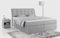MKS MEBLE Boxspringbett 160x200 Grau Samt, Bett mit Multipocket Matratze H3 und Topper, Polsterbett 160x200 mit Bettkasten und Kopfteil, DIEGOS Hellgrau Velvet