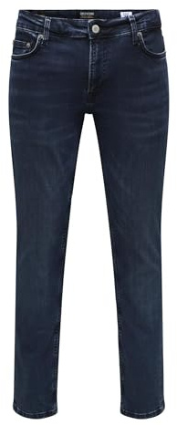 ONLY & SONS Herren Jeans ONSLOOM Slim 4976 - Slim Fit - Blau - Blue Black Denim, Größe:34W / 30L, Farbvariante:Blue Black Denim 22024976