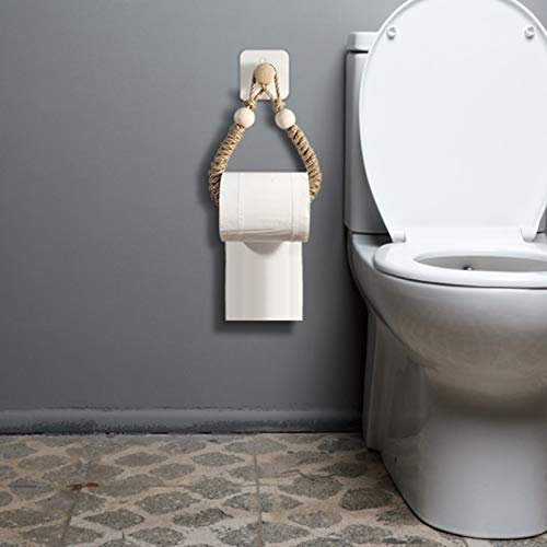 Selbstklebender Toilettenpapierhalter, Nautial Rope Toilettenpapierhalter, Vintage Wandmontierter Handtuchhalter, stanzfreier Hanfseil-Toilettenpapierhalter, Badezimmer-dekoratives Seil für Bad und