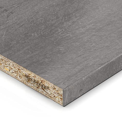 19mm Spanplatte Zuschnitt Atlantic Stone Graphite melaminharzbeschichtet Länge bis 200cm Dekorplatten Zuschnitte mit Umleimer Auswahl: 50 x 80 cm (ABS Kante lange Seite)