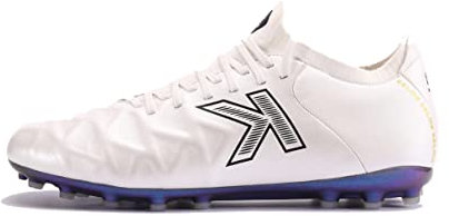 KELME Fußball-Stollen, Kalbsleder, für Herren, Outdoor- und Indoor-Größen, Junior- und Erwachsenengrößen – FG Fußballschuhe für Herren, Weiss/opulenter Garten, 39.5 EU