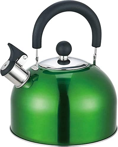 Kabalo Green Stainless Steel Whistling Kettle 3L Stove Top Hob Kitchenware Tea Camping