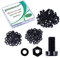 Pzsmocn 150 Piezas/50 Juegos M6*12 mm Tornillos de Cabeza Redonda Cruzada de Nailon Negro Plástico Tuerca Hexagonal con Arandela Aislante, Tamaño Estándar para Bricolaje y Ensamblaje Electrónico.