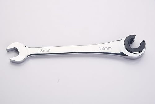 FLZOSPER 18mm metrischer Fix Rohrschlüssel,Fester Kopf Rohrratsche Open End Schraubenschlüssel, Ratsche Fix Ringmaulschlüssel