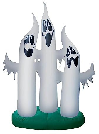 Weiß leuchtende aufblasbare Dekoration für Halloween (1 Stück) Aufblasbarer Wellenreiter Farblich Sortiert 1 (D, One Size)