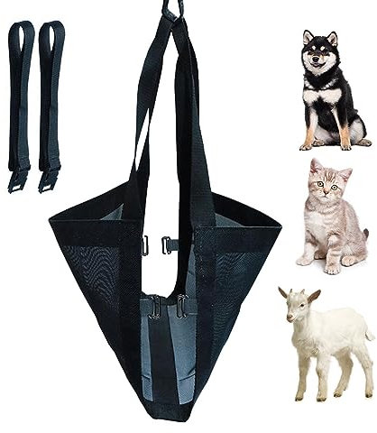 Dog Grooming Hammock | Dog Harness to Cut Nails - Heavy Duty Calf Weighing Sling with 2 D-Shape Hoof Wraps for Weighing Small Animals, Livestock