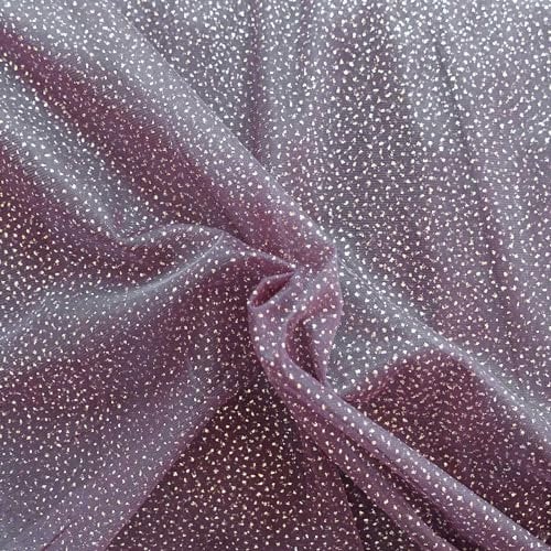 Tüll mit Glitzer Kostümstoff Fasching Royal Tüll 1 x 1,5 m Meterware Farbwahl, Farbe:062 - lila/gold