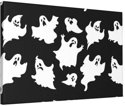 JAYWIS Halloween-Goth-Druck, reine Baumwolle, dekoratives Gemälde – handgefertigter Rahmen, hohe Zugfestigkeit, feine Bildqualität, lösungsmittelfreie Tinte, einfach aufzuhängen und zu pflegen,