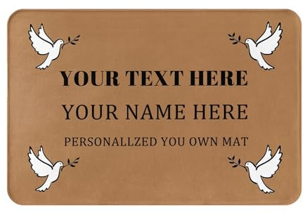 Personalised Door Mat - Customized Welcome Door Mat - Personalized Add Your Own Text Name on Doormat - Customised with a Message of your choice - Custom Rug Pad for Foyer Front Porch Back Door Patio