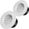 Hon&Guan Ø 150 mm Griglia di Ventilazione Rotonda 2 Pezzi, Griglia Aerazione In Plastica, con Protezione contro gli insetti, per Condizionatore, Garage, Parete Esterna, Canali di aspirazione, Soffitto