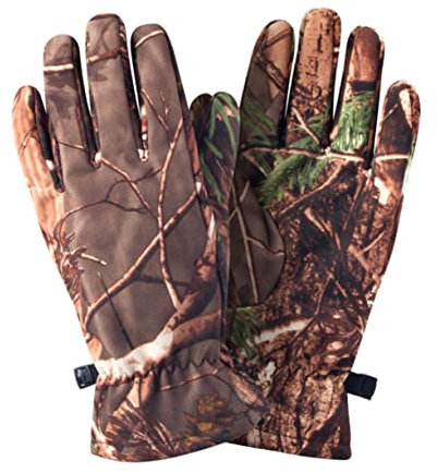 Yardwe 1 Paar Jagdhandschuhe Anti Rutsch Handschuhe Outdoor Jagd Tarnausrüstung Tarnhandschuhe Wasserdicht rutschfest Warme Handschuhe Vollfinger Handschuhe Winddichte