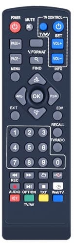 GOUYESHO Ersatz Fernbedienung für EDISION EDI-RCU 1 Learn, Kompatibel mit 2in1 TV & Receiver, Picco T2, Picco T265, Picco T265+, Nano T265+, Picco T265 pro, Proton S2, Picco S2