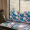 Neukids Blau-lila Magnolie Blumen Fensterbilder Selbstklebend Sommer Hängende Pflanzen Fensterdeko Wohnzimmer Schlafzimmer Kinderzimmer Kindergarten Dekoration Fensterfolie