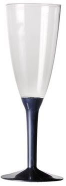 Dream' s Party 20 Flute in plastica con gambo - Flutes rigidi monouso - Calice da Spumante - Corpo in plastica trasparente - confezione 20 pezzi - flute per feste (Blu)