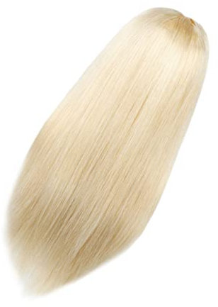 CRILSTYLEO Lange Blonde Perücke Synthetische Perücke Mit Mittelscheitel Täglichen Gebrauch Party Halloween 18 Zoll