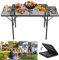 XINZI Mesa de camping plegable con malla de escritorio, mesa de barbacoa, mesa de exterior, resistente a la intemperie, altura ajustable, mesa auxiliar plegable para camping, capacidad de carga de