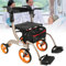 HAILMGAY 2 in 1 Rollator & Rollstuhl in Einem - Faltbarer Aluminium Rollator mit Fußstützen, Netztasche - Beige, für Erwachsene bis 150 kg, 36,7 cm Höhe