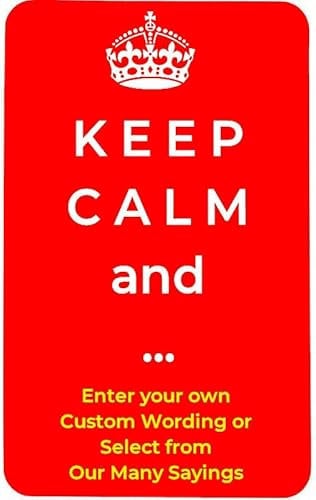 'Keep Calm and…' Inspirational Quote Personalised RED Fridge Magnet, Laser Etched, Aluminium Card with Magnetic Strip - Keep Calm and Any Custom Saying