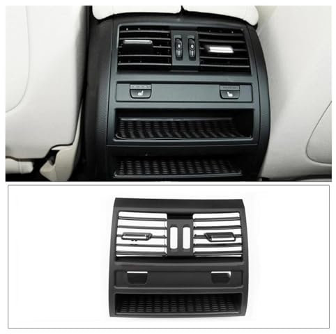 Autoinnenausstattung Für B&MW 5er F10 F11 F18 520i 523i 525i 528i 535i Frischluftauslass Für Klimaanlage Hinten Chrom Schlichtes Schwarzes Kühlergrill-Panel Autoinnenaufkleber(Model B NO Chrome)