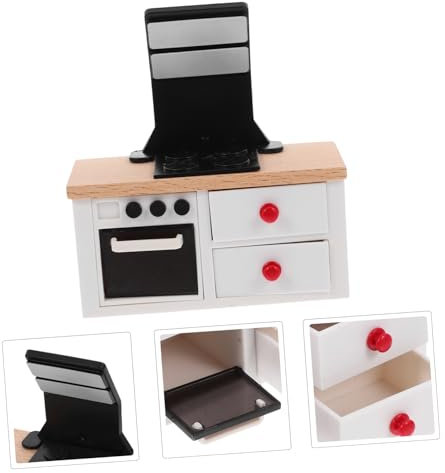 JOINPAYA Puppenhaus Herd Mini-Herd-Modell Küchenzubehör Für Puppenstuben Modell Für Puppenstubenmöbel Mini-puppenhausmöbel Puppenhausofen Miniatur Puppenhaus-küchenschrank Mini-kochbank Abs