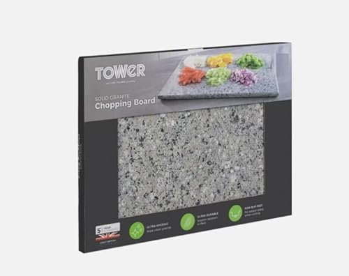 New Quality Solid Grey Granite Chopping Board Worktop Saver with Non Slip Feet, Ultra Durable and Easy to Clean