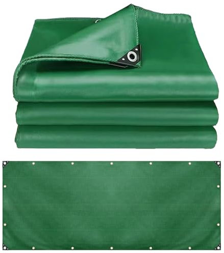 Bâche de Protection 0.5x4 m 500g/m² Bâche Imperméable Anti-UV, Bâche avec Œillets, Résistante aux Intempéries et aux Déchirures, pour Meubles de Jardin Bois Piscine Trampo LXX94W, Vert