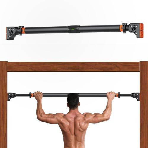 Pull Up Bar Doorway Chin Up Bar No Screws Door Frame from 72-95 cm (28.3in-37.4in) Home Gym Upper Body Workout Fitness Equipment, Exercise Hanging Bar, Non-slip Grip, Up to 200kg Capacity Workout Bar