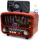 Retro Radio with Bluetooth, AM/FM/SW Retro Radio with Bluetooth 5.0, Nostalgia Radio Small with 1800 mAh Battery, Supports USB/TF/AUX, Function, Kitchen Radio with Large 5 W Speaker (Red)