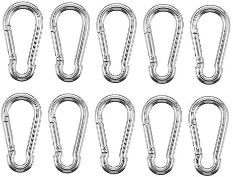KOMBIUDA Unverzichtbare Kletterausrüstung: 10-teiliges Karabinerschnallen-Set Aus Edelstahl für Bergsteiger