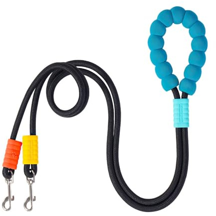 DONGKER Hundeleine für 2 Hunde, 2M Freihändige Doppelleine, ø18mm, 360° drehbare Verstellbare Crossbody Hundetrainingsleine mit Gepolsterte Griffe für kleine, mittelgroße und große Hunde