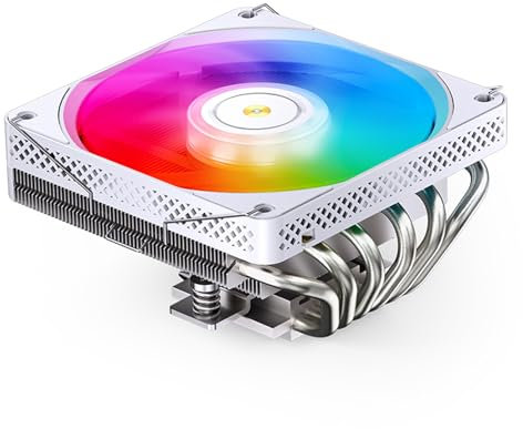 JONSBO HP600 White ARGB CPU Air Cooler,120mm PWM Fan, 6 Heat Pipes,Silent Series Down-Flow Radiator,LGA 115X/1200/1700,AM4/AM5,D-TDP:210W,PC Cooler,Hight 66mm