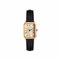 ALCENTIS Nouveauté Montre Femme rectangulaire Analogique, Boîtier en Or Rose, Bracelet en Cuir (Bracelet Noir)
