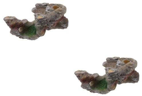Sosoport 2pcs Turtle Terrace Dock Kit Thermostat Aquarium Tortoise Enclosure Solar Fish Reptile Hide Reptile Water Dish Reptile Lamp Log Tanning Decor Gecko Pet Crested Spider Habitat Resin