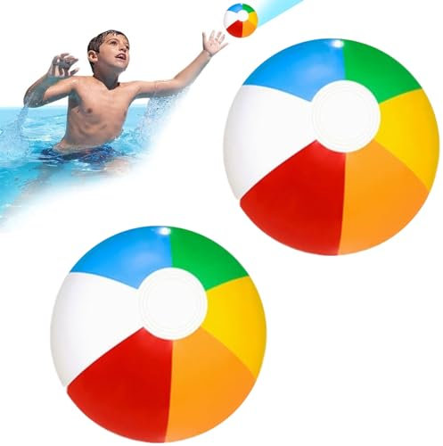 Ballon de Plage Gonflable,Ballon Gonflable Piscine,2 Pièces Ball Piscine,Beach Gros Ballons d'eau,30cm Ball de Natation,pour Activités d'été en Plein Air Fête à la Plage