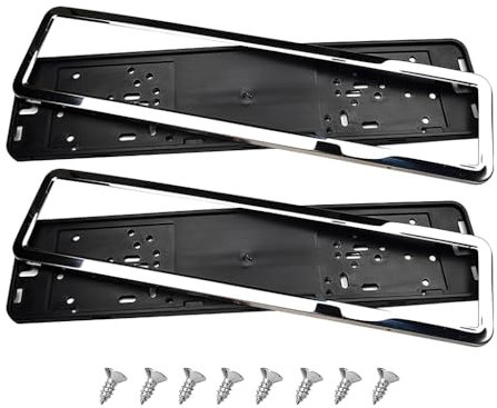 2 PCS License Plate Holder Stainless for Audi TT 4 Seats MK2 2007-2014, Fits Any Standard Uk Or Eu Car Registration Plate Holders Car Accessories,A-silver