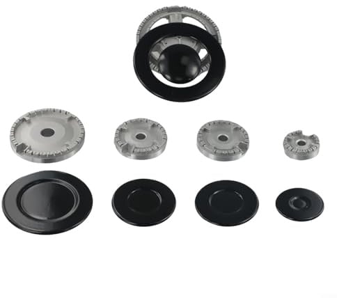 Zilimontt Kochfeld-Brenner-Set, Herdhut-Set, Herddeckel, Ofen-Gasherd-Brenner, Kronen-Flammenkappe, Gasbrenner-Flammenkappe, passend für die meisten Gasherd-Brenner (konkav)